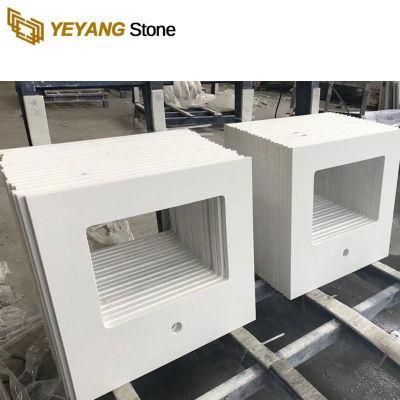 Wholesale Prefab Bathroom/Vanity Quartz Countertop Calacatta White Artificial Stone