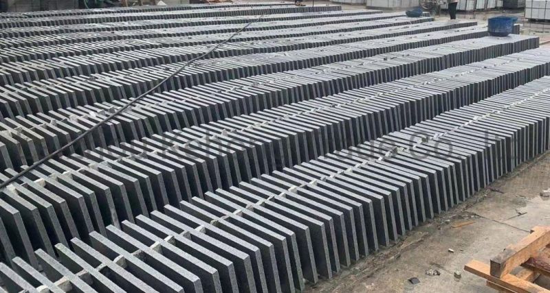 Natural Dark Grey Hairy Granite Slab, Polished Granite Slab