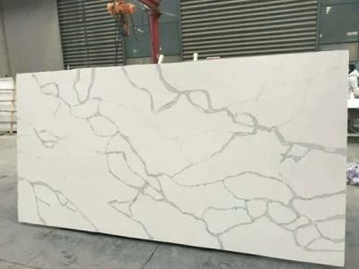 Carrara Bianca Quartz Stone Slabs &amp; Tiles White Jade Solid Surface Wall Covering Engineered Stone Artificial Marble Manmade Stone Flooring