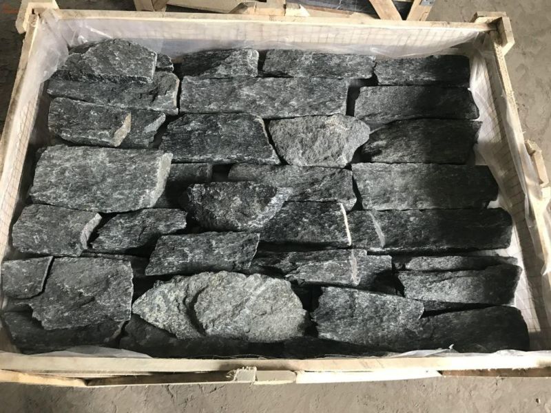 Natural Black Quartzite Masonry Castle Wall Stone