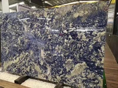 High Class Luxury Artisitc Blue Marble Slab Explosion Blue Marble Tiles on Wall