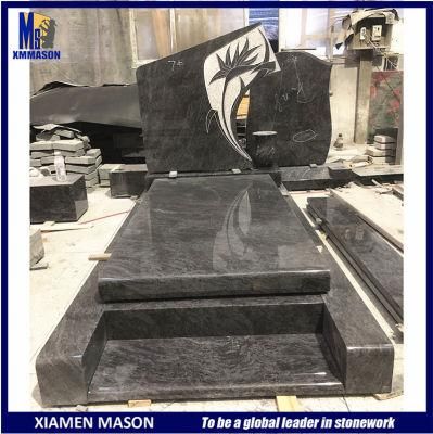 Unique Design Bahama Blue Granite Female Memorial Stone