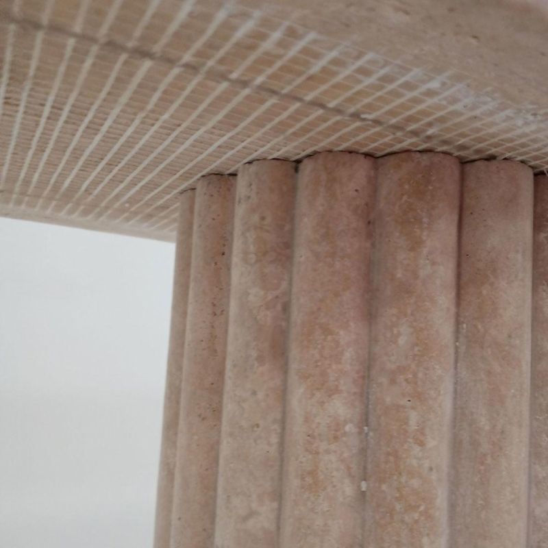 China Wholesale Home Furniture Beige Travertine Marble Table Top for Decoration