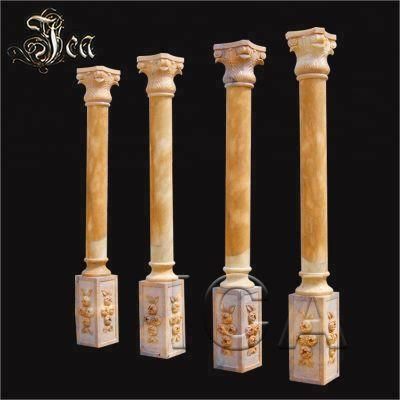 Garden Home Architectural Decorative Carved Stone Roman Pillars Marble Carving Greek Tapered Column for Indoor Outdoor Decoration