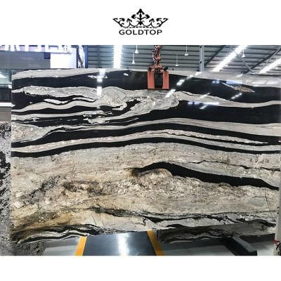 Luxury Natural Stone Polished Indoor Decoration Slab Black Granite Wall Tiles