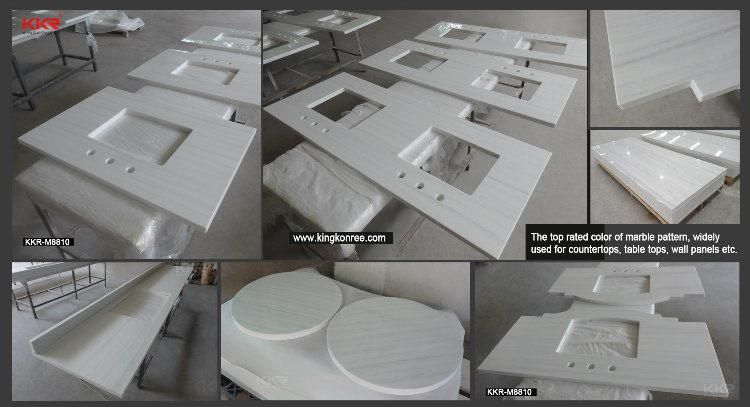 Custom Artificial Solid Surface Stone Marble Pattern Polish Vanity Tops Counter Tops