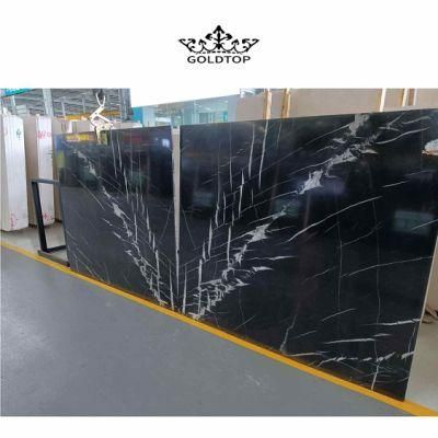 High Quality Nero Margiua Marble Slabs White Veins Black Marble Slab for Bathroom Sink Countertop