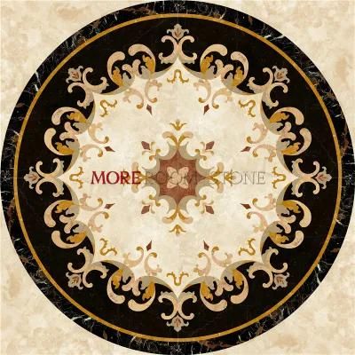 European Classical Water Jet Marble Medallion Floor Design