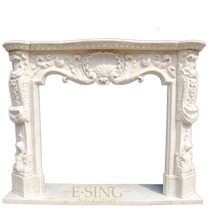 Factory Price Decorative Modern Indoor White Marble Victorian Fireplace