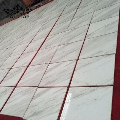 China Natural Stone Slabs Polished Volakas White Marble Countertops for Bathroom/Kitchen Floor/Wall Slabs /Vanity Top Decoration