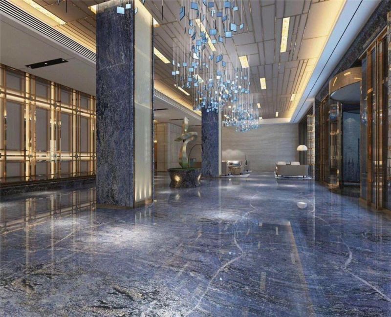 Commercial Floor and Wall Design Blue Marble Stone for Home Decor