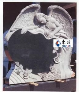 Shanxi Black Granite Angel Tombstone