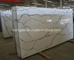 White Background Colour Black Vein Kzs608 Calacatta Recomposed Quartz Stone