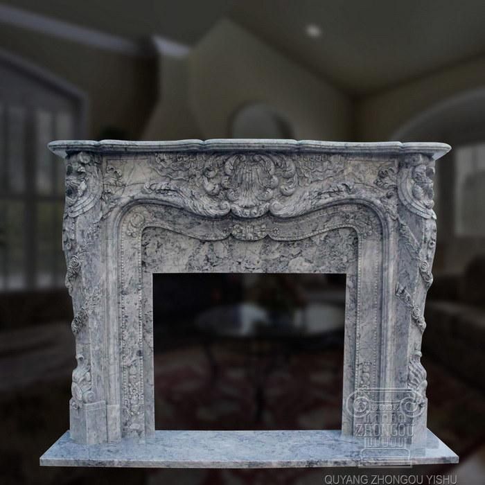 French Style Natural Marble Home Decoration Fireplace Mantel