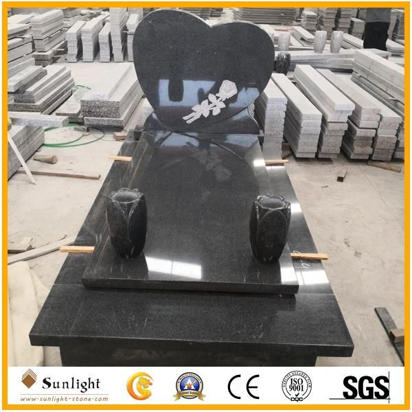 Affordable Custom Design Black Granite Stone Monument /Tombstone Markers