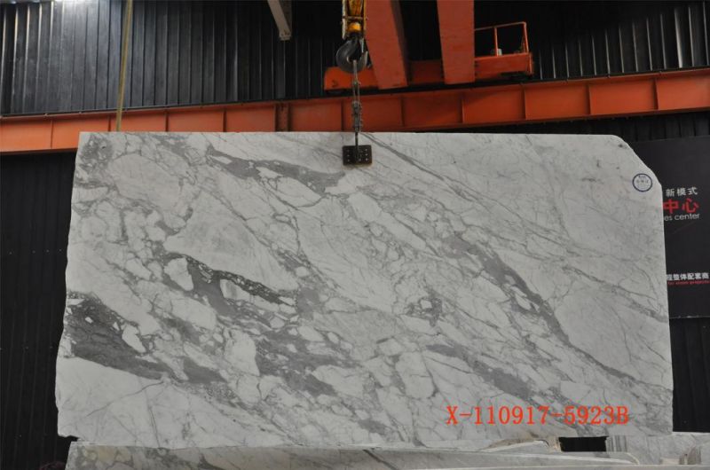Snow White Polished Marble Slabs for Interior Flooring Wall Decoration