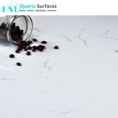 Marble Imitation White Carrara Quartz Stone Slab with Competitive Price