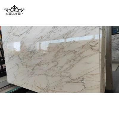 Calacatta Gold Kitchen Cabinet Countertops Wall Panels Floors Tiles Polished Natural Stone Slab Marble Bathroom Vanity