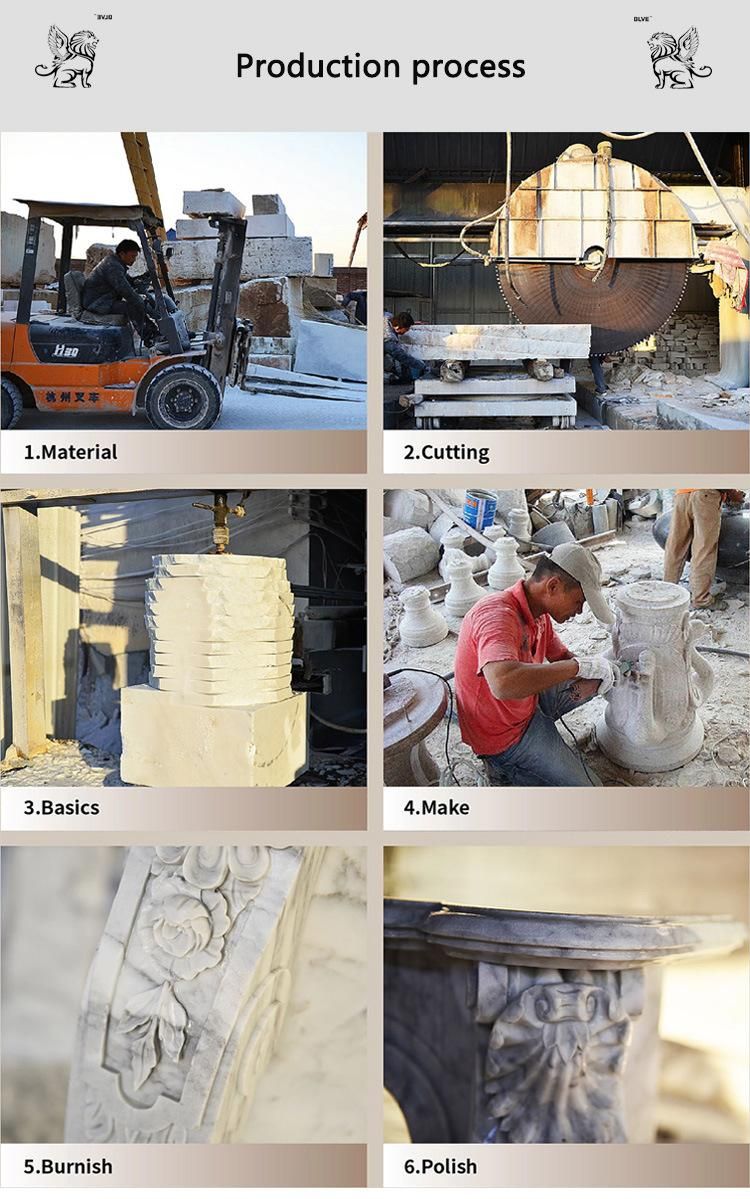 Factory Carving Architectural Polished Marble Round Solid Column Mcy-71