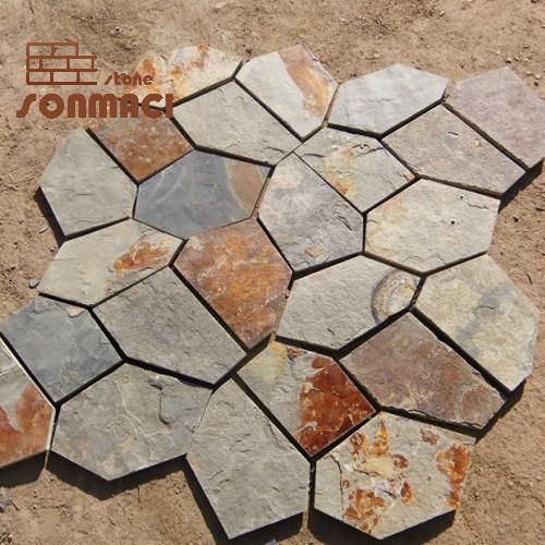 Slate Flagstone on Mesh for Outdoor Flooring