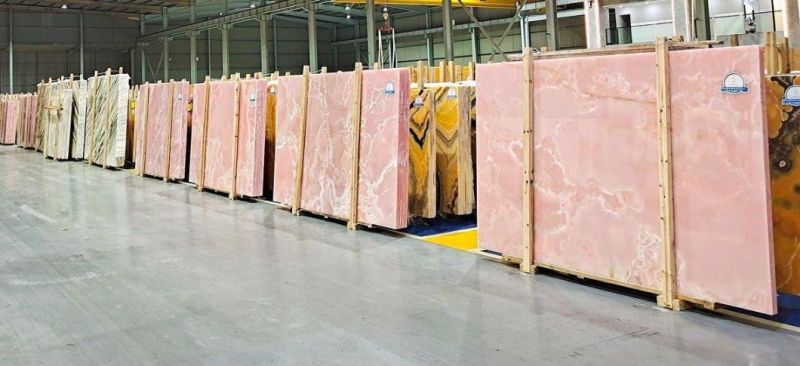 Pink Onyx Marble Slab in Factory Price for Indoor