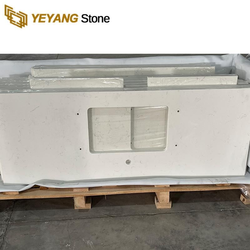 Nature Calacatta White Quartz Quartizite Slab for Bathroom/Countertop/Vanitytop/Table/Engineering