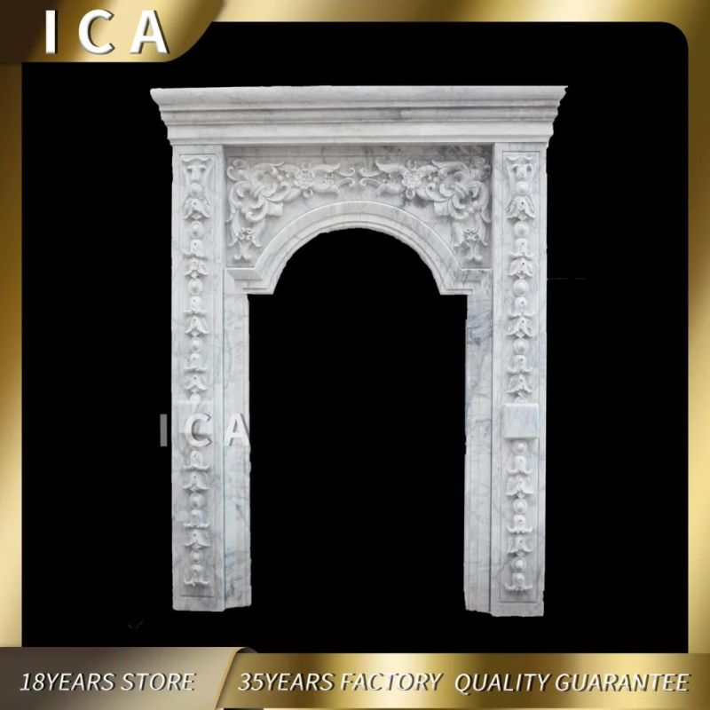 Modern Design Fireplace with Decorative White Fireplace Mantel Surround