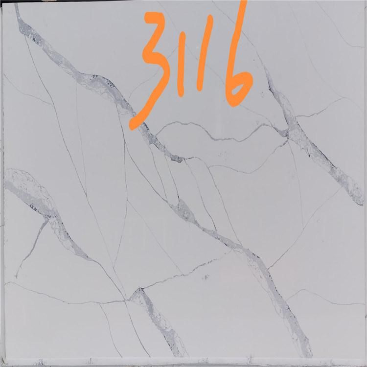 China Factory Beautiful Design Artificial Stone Calacatta Quartz Slab