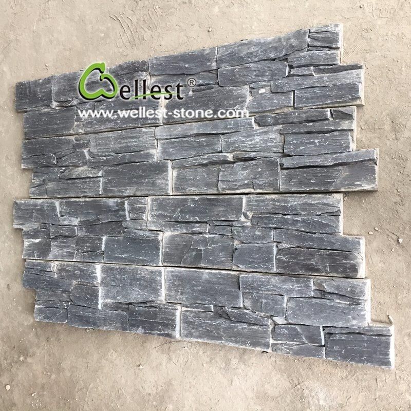Eco-Friendly Feature Black Slate Wall Cladding Culture Stone