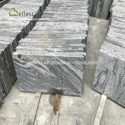 Juparana Grey Granite Flamed Surface Tile for Outdoor Floor Installation