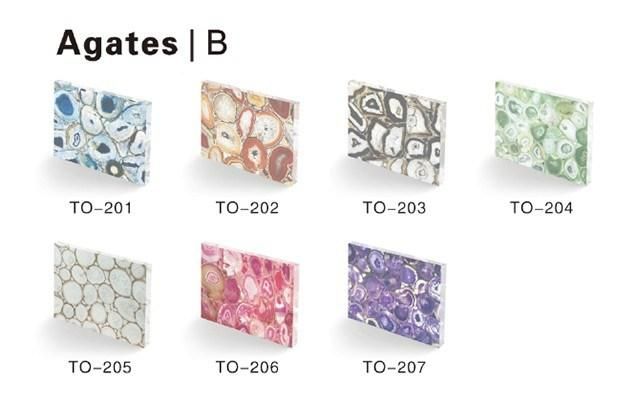 Translucent High Quality Natural Agate Stone Slab for Solid Surface Table Top
