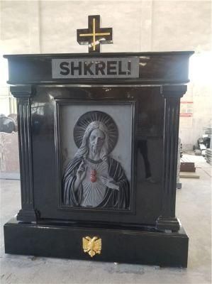 Granite Sacred Heart of Jesus and Mary Memorial Headstone