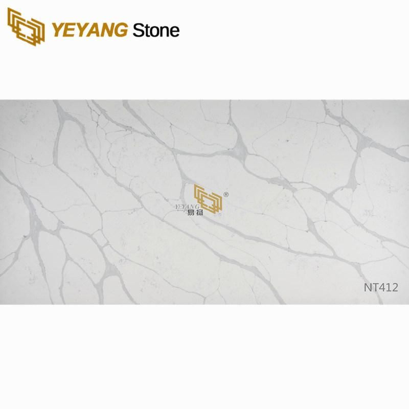 Synthetic White Quartz Slab for Countertop/Vanity/Tabletop/Backsplash/Table Quartz Supplier