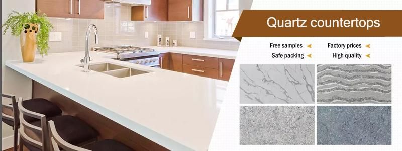 Prefab White/Black/Grey/Galaxy Quartz/Granite/Marble/Laminate/Bathroom/Natural/Factory/Artificial/Island Stone Kitchen Countertop for Hotel Cabinet Project