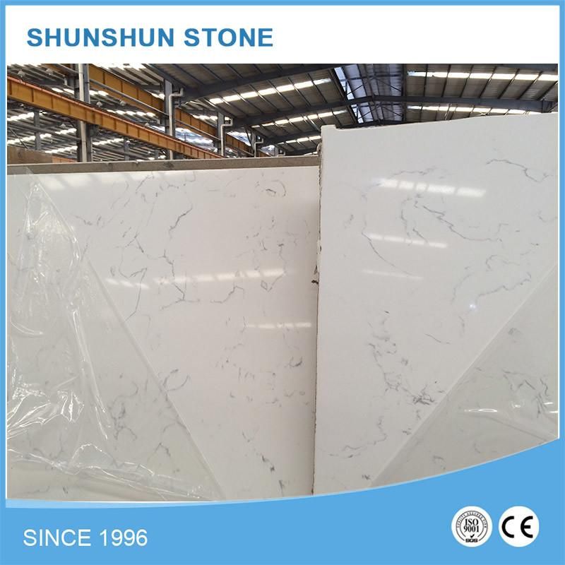 Beautiful White Quartz Stone Kitchen Countertop for Sale