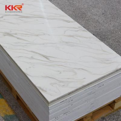 Kkr Polyester Resin Marble Look White Color Solid Surface Stone Sheet