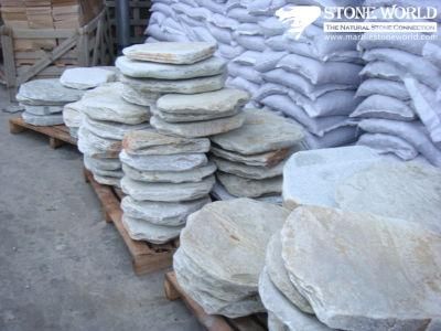 Round Grey Flagstone for Outside Garden Decoration (CS018)