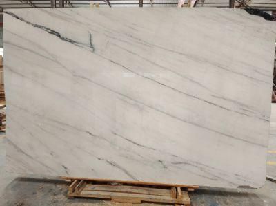 Audi White Natural White Marble with Black Grey Veins Polished Bookmatched Slabs