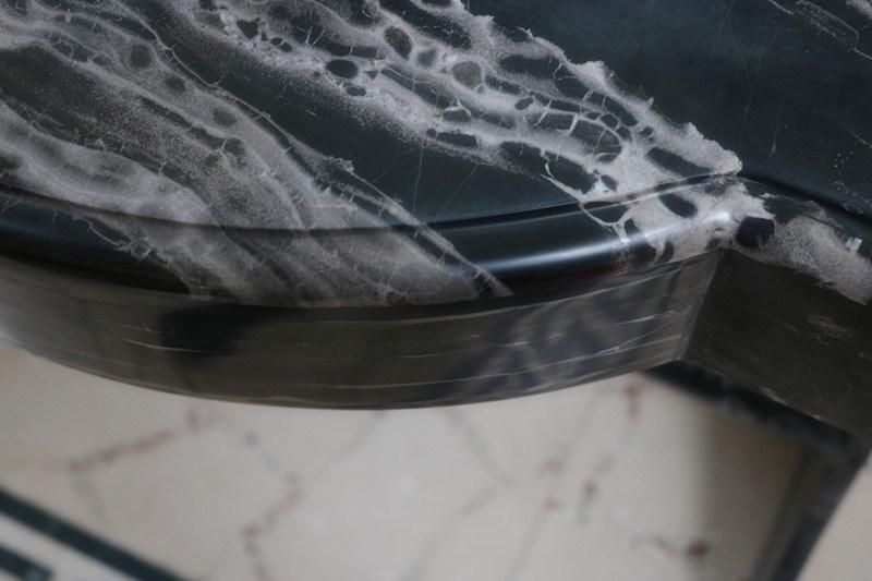 Customized Single Hole Wash Basin Sink Rectangular Black Marble Wash Hand Basins Bathroom Vanities Countertops Vanity Tops