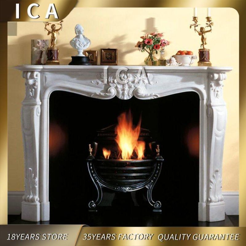Decorative Natural White Marble Fireplace Marble Stone Fireplace