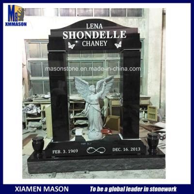 Black Arch Memorials with Angel Sculpture for Sale