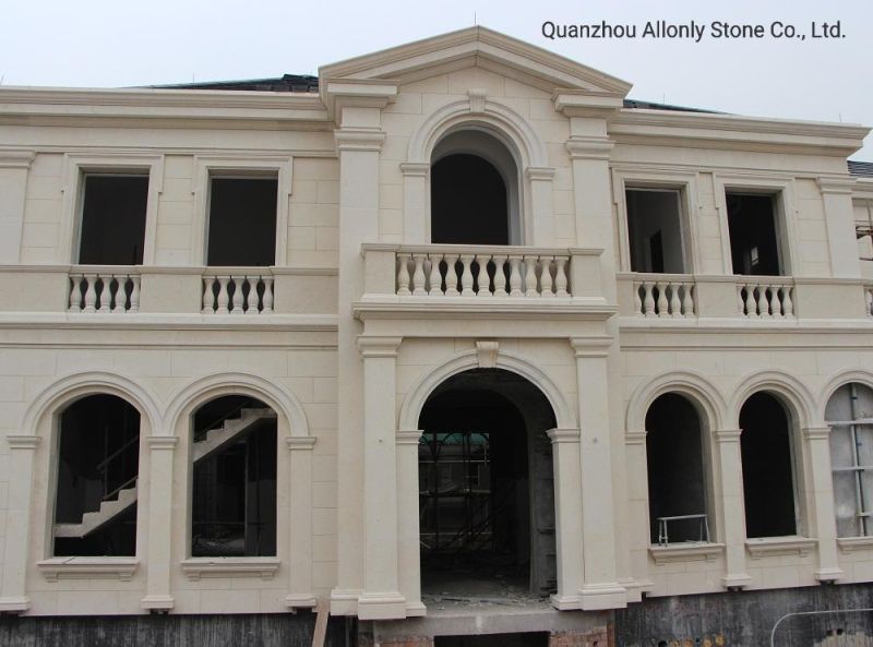 Building Material Natural White Moca Cream Limestone Wall Cladding