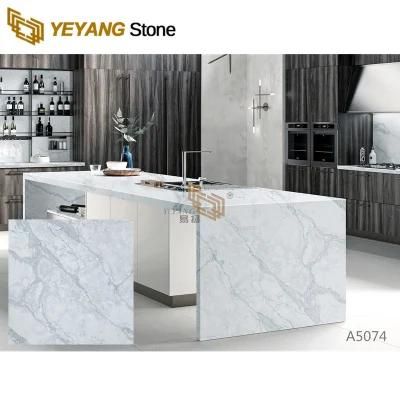 White Quartz Grey Veins for Bathroom Vanity/Kitchen Island/Countertop Floor/Wall