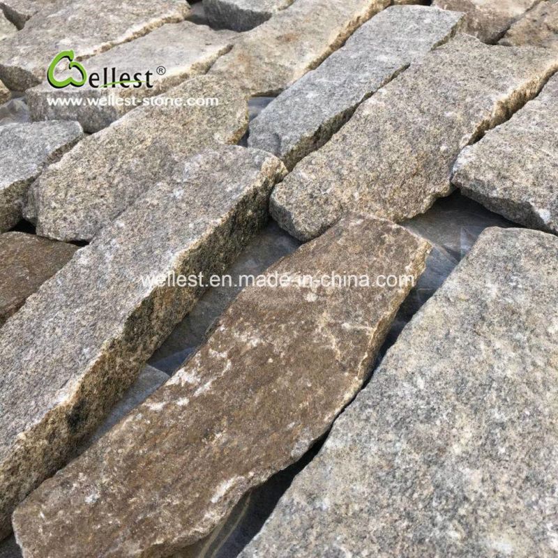 Promotion Best Price Yellow Tiger Skin Quartzite Loose Stone Wall Cladding