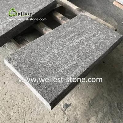G684 Black Granite Tile with Flamed Finish, for Wall Cladding and Flooring