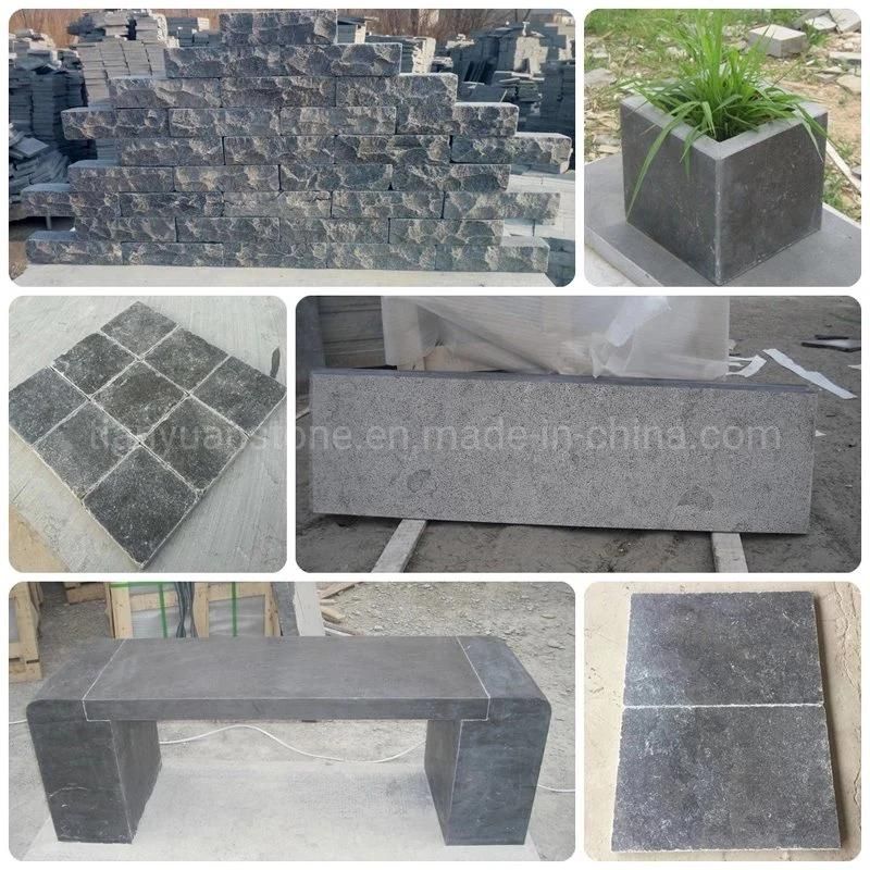 Natural Black Limestone Loose Wall Cladding Split Big Blocks for Wall