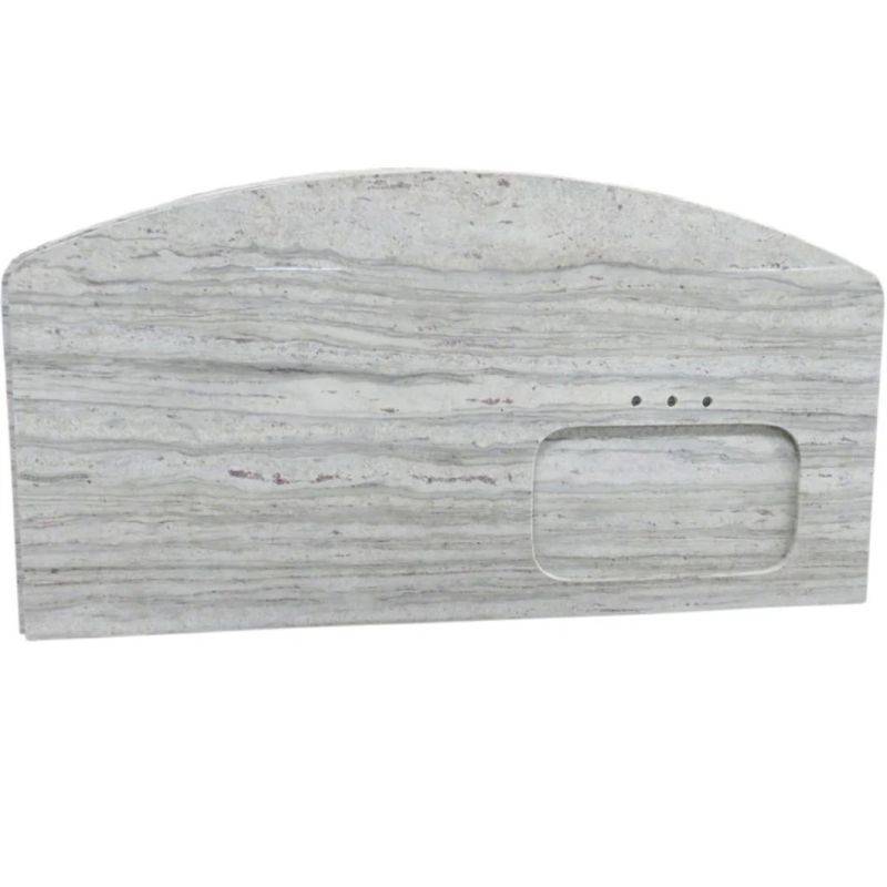 Customer Design Brazil Stone River White Waterfall Countertop Kitchen Granite Worktops