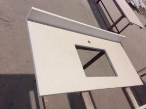 White Mirror Fleck Quartz-P007-Countertop and Vanity Top