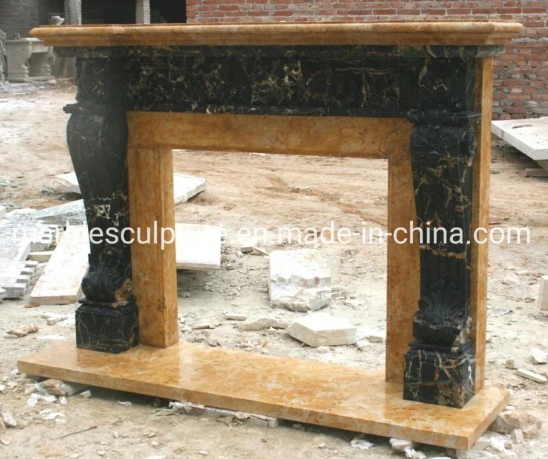 Simple Classic Good Hand Carving Sculpture Marble Fireplace (SYMF-074)
