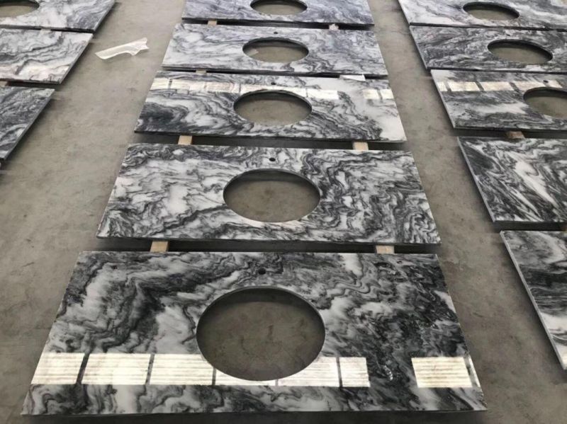 Natural Polished Black/White Marble Vanity Tops for Bathroom/Kitchen Project Wholesale